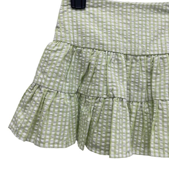 Sissy Pie Green White Seersucker Ruffle Skirt Girls 4 - Picture 2 of 6